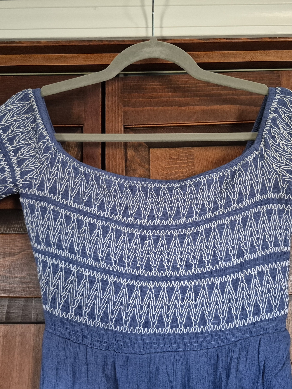 Promesa Blue Striped Off-Shoulder Top - Picture 5 of 7